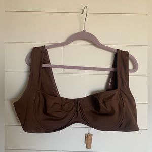 SKIMS 4x underwire bikini top in cocoa NWT